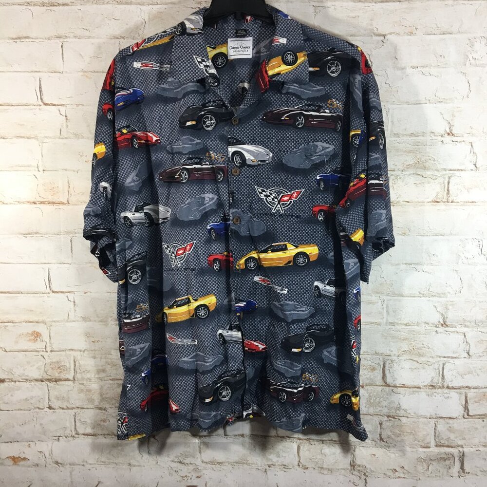 David Carey Originals Shirt Chevy Corvette Short Sleeve Button Up Mens Size 3XL